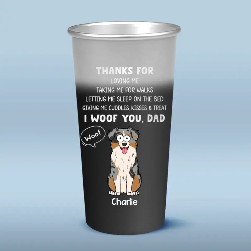 Custom Name Dog Dad Gifts - Personalized Aluminum Changing Color Cup