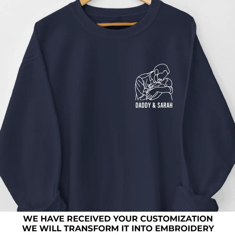 Custom Photo Father Daughter Gifts - Personalized Embroidered Sweatshirt