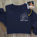 Custom Photo Father Daughter Gifts - Personalized Embroidered Sweatshirt