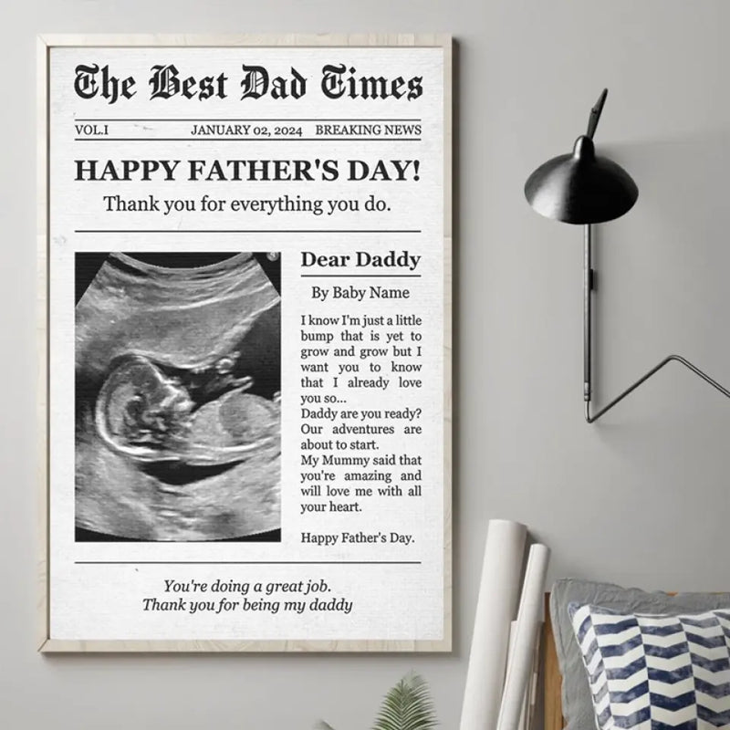 Custom Baby Ultrasound Father's Day Gifts for Dad - Personalized Poster