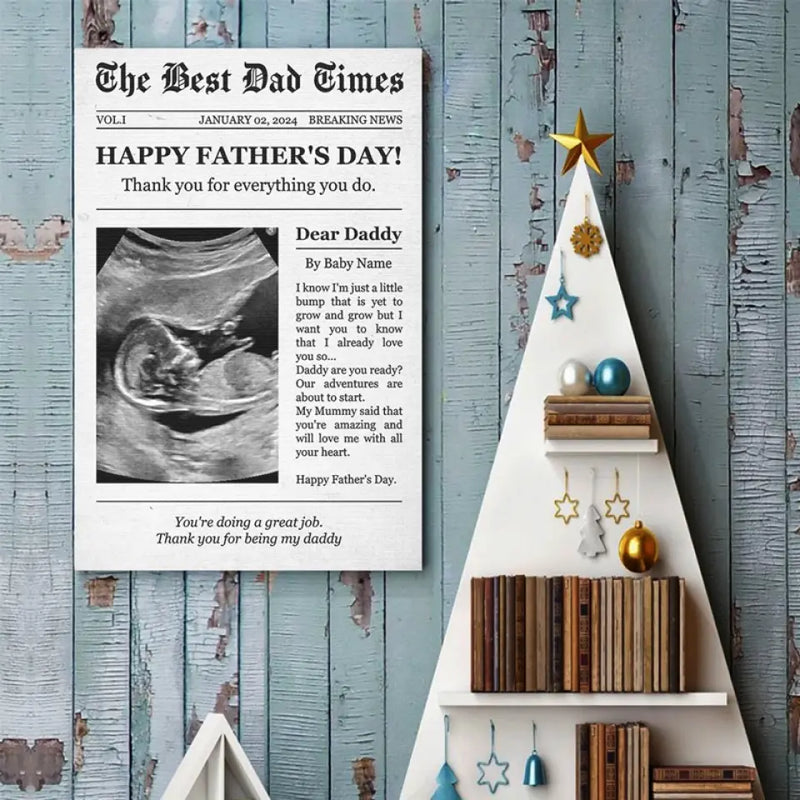Custom Baby Ultrasound Father's Day Gifts for Dad - Personalized Poster