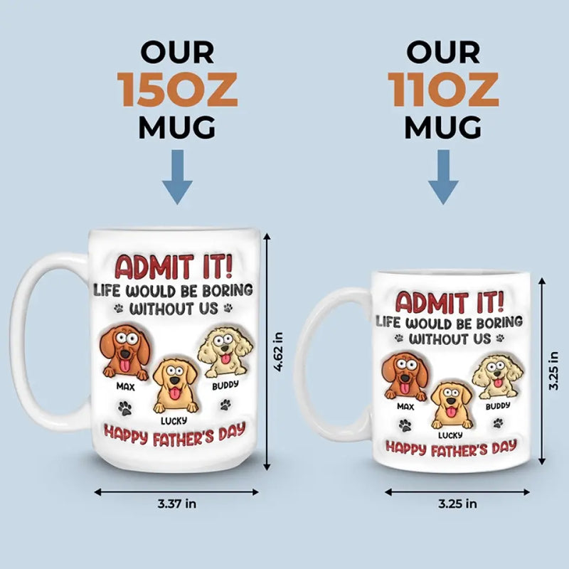 Custom Name Dog Dad Father's Day Gifts - Personalized Mugs