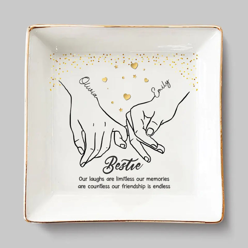 Custom Name Best Friend Gifts - Personalized Jewelry Dish