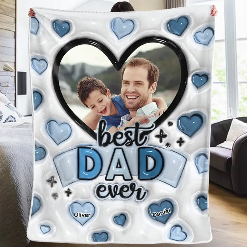 Custom Photo Best Dad Gifts for Fathers - Personalized Blanket