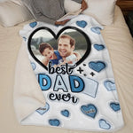 Custom Photo Best Dad Gifts for Fathers - Personalized Blanket