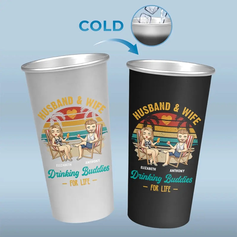 My Favorite Travel Companion - Couple Personalized Custom Aluminum Changing Color Cup - Gift For Husband Wife, Anniversary