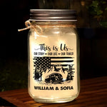 Custom Name RV Couple Gifts - Personalized Mason Jar Light