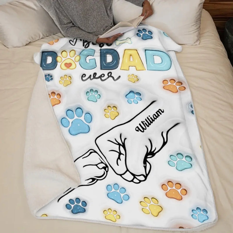 Dog Dad For The Whole Life - Dog Personalized Custom 3D Inflated Effect Printed Blanket - Father's Day, Gift For Pet Owners, Pet Lovers