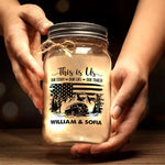 Custom Name RV Couple Gifts - Personalized Mason Jar Light