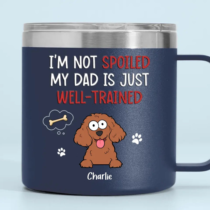 Pets Are The Family We Choose - Dog & Cat Personalized Custom 14oz Stainless Steel Tumbler With Handle - Gift For Pet Owners, Pet Lovers