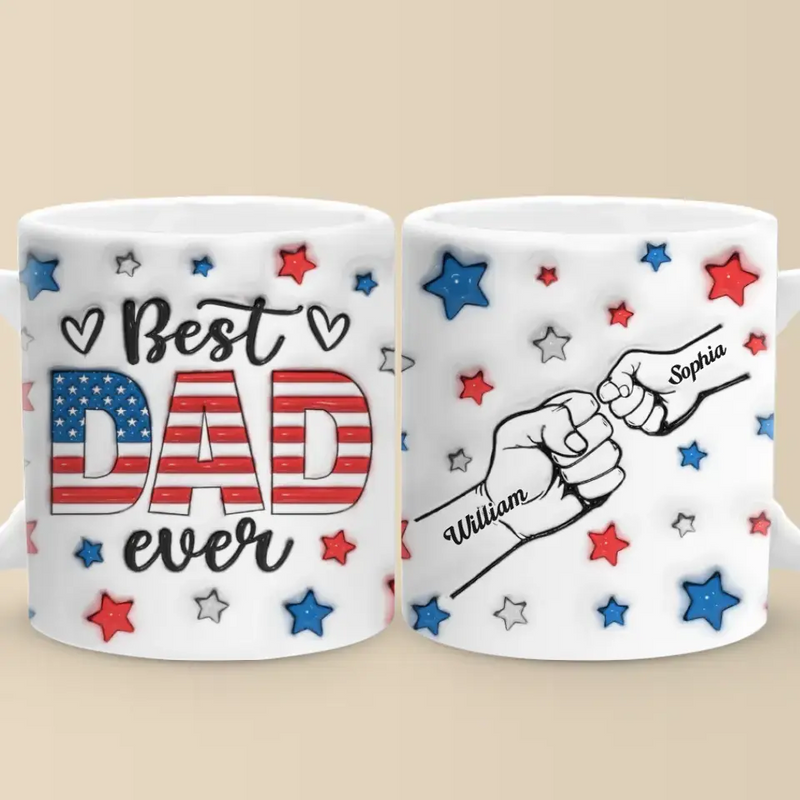 Custom Name Best Dad Fist Bump Gifts - Personalized Mugs