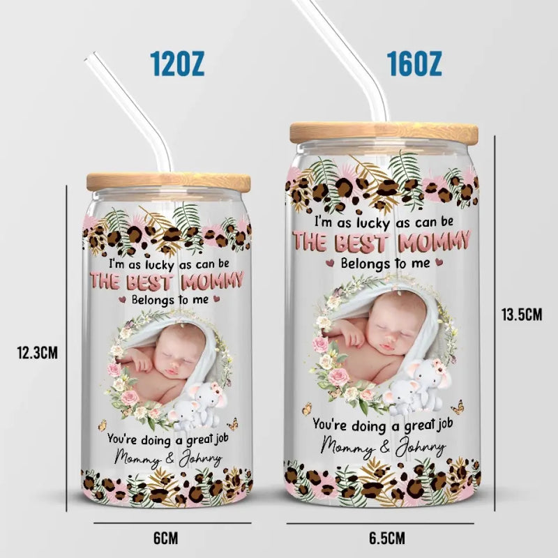 Custom Photo Welcome To The World - Family Personalized Custom Glass Cup, Iced Coffee Cup - Gift For Mom