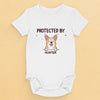Protected By - Dog & Cat Personalized Custom Baby Onesie - Baby Shower Gift, Gift For Pet Owners, Pet Lovers