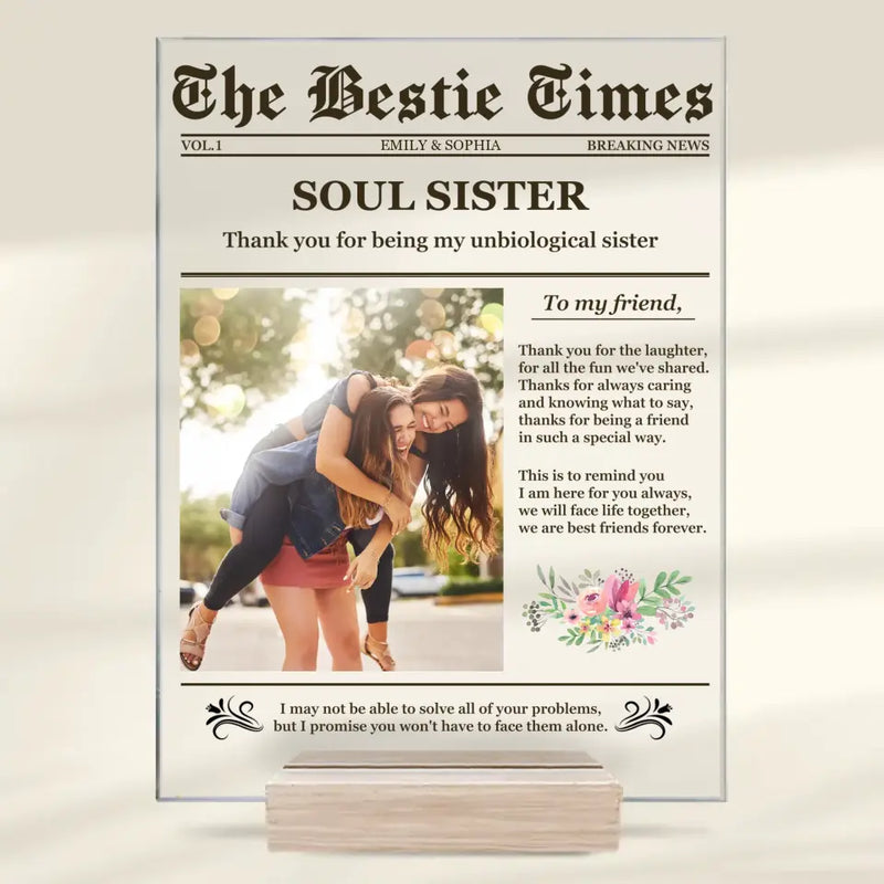 Custom Photo Best Friend Gifts for Women - Personalized Acrylic Plaque