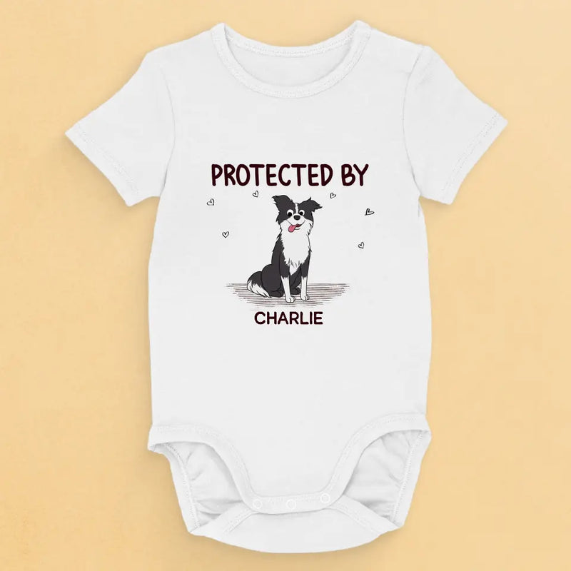 Protected By Friendly Army - Dog Personalized Custom Baby Onesie - Baby Shower Gift, Gift For Pet Owners, Pet Lovers