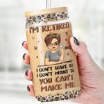 Custom Name Funny Retirement Gifts for Women - Personalized Glass Cup