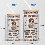 Custom Name Funny Retirement Gifts for Women - Personalized Glass Cup