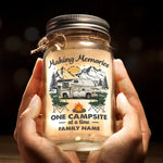 Custom Name Camping Family Gifts - Personalized Mason Jar Light