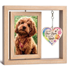 The Smallest Beings Leave The Biggest Impression - Memorial Personalized Custom Rotating Wooden Picture Frame - Sympathy Gift For Pet Owners, Pet Lovers