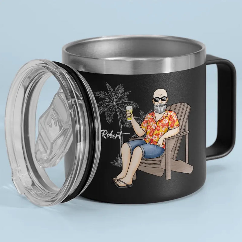 Retire From Work, But Not From Life -  Personalized Custom 14oz Stainless Steel Tumbler With Handle - Appreciation, Retirement Gift For Coworkers, Work Friends, Colleagues