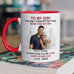 Custom Photo Father's Day Gifts for Son - Personalized Accent Mugs