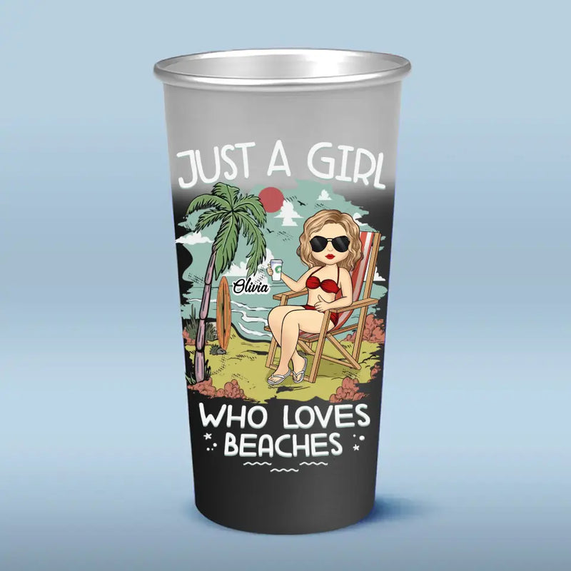 Life Is Better At The Beach - Bestie Personalized Custom Aluminum Changing Color Cup - Summer Vacation Gift For Best Friends, BFF, Sisters