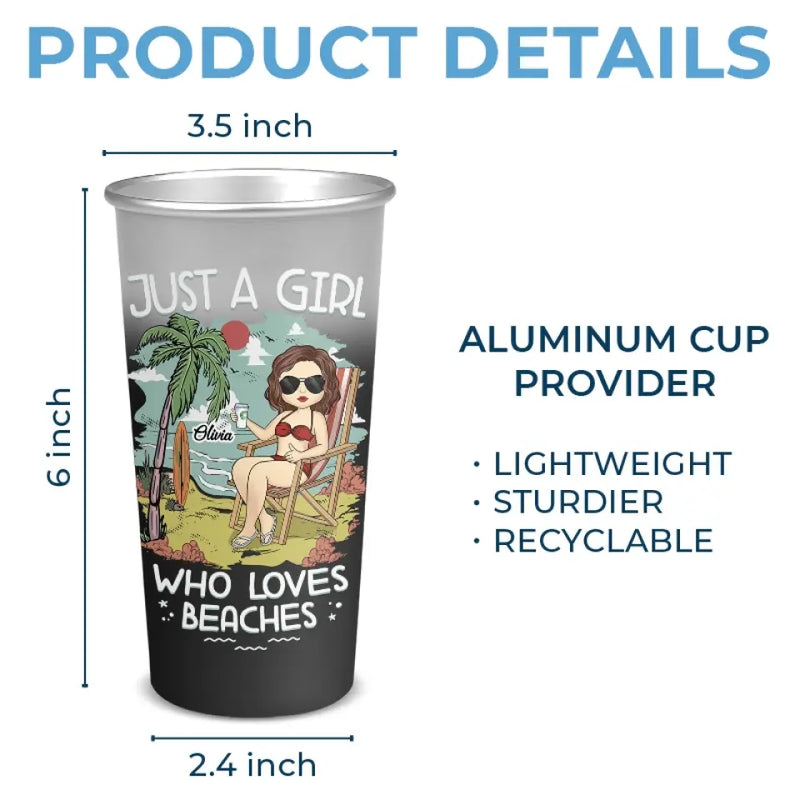 Life Is Better At The Beach - Bestie Personalized Custom Aluminum Changing Color Cup - Summer Vacation Gift For Best Friends, BFF, Sisters