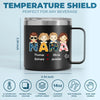 We Love You To The Beach And Back - Family Personalized Custom 14oz Stainless Steel Tumbler With Handle - Gift For Mom, Grandma