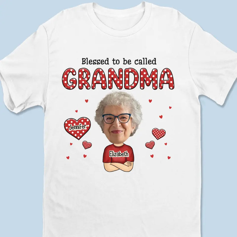 Custom Photo Blessed To Be Called Grammy - Family Personalized Custom Unisex T-shirt, Hoodie, Sweatshirt - Gift For Mom, Grandma