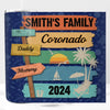 It's A Smile, It's A Kiss, It's A Sip Of Wine... It's Summertime! - Family Personalized Custom Skinny Tumbler - Summer Vacation Gift For Family Members