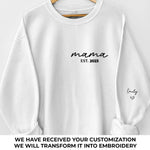 Custom Mama Year Gifts for Moms - Personalized Embroidered Sweatshirt