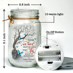 Custom Name Memorial Butterfly Decor - Personalized Mason Jar Light