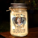 Custom Photo Memorial Gifts for Mom - Personalized Mason Jar Light