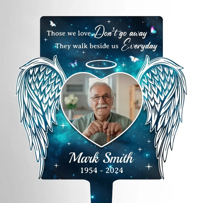 Custom Photo Memorial Angel Tribute - Personalized Acrylic Stake