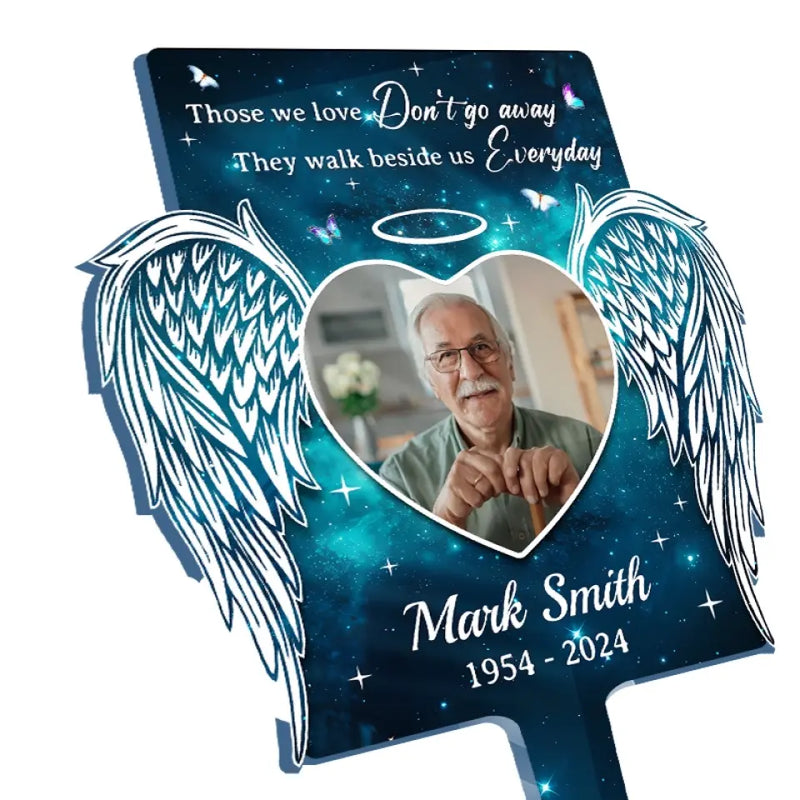 Custom Photo Memorial Angel Tribute - Personalized Acrylic Stake
