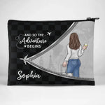 Custom Name Travel Adventure Gifts for Women - Personalized Cosmetic Bag