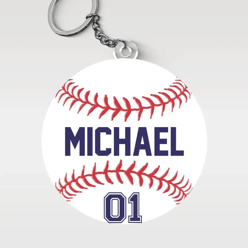 Custom Name Baseball Gifts for Players - Personalized Acrylic Keychain