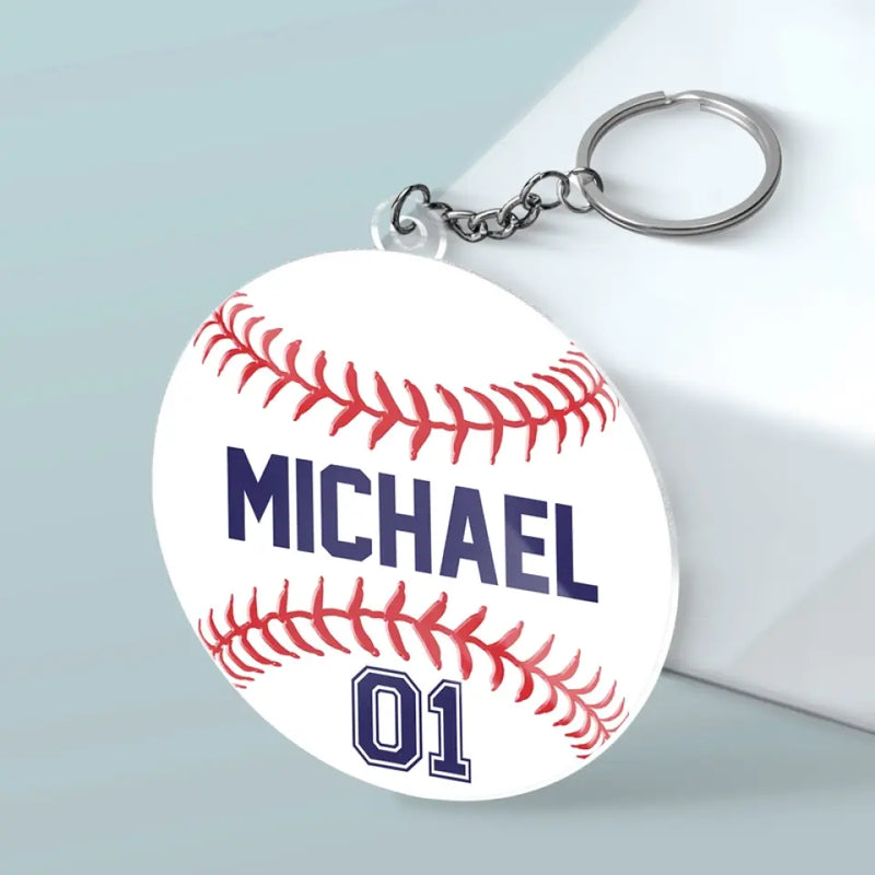Custom Name Baseball Gifts for Players - Personalized Acrylic Keychain