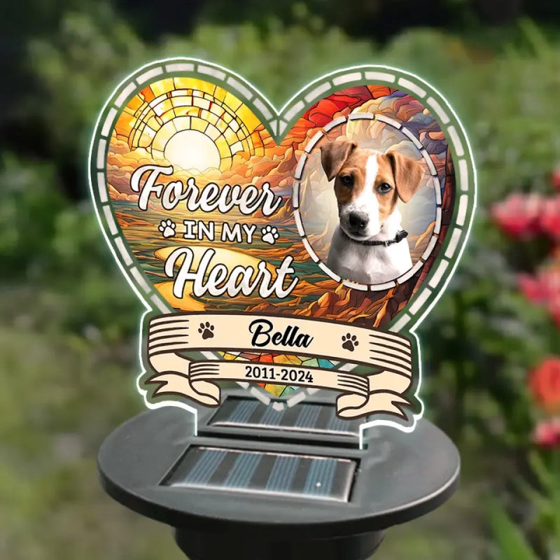 Custom Pet Photo Memorial Gifts for Dog Lovers - Personalized Garden Solar Light