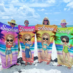 Custom Name Beach Girl Gifts for Women - Personalized Beach Towel