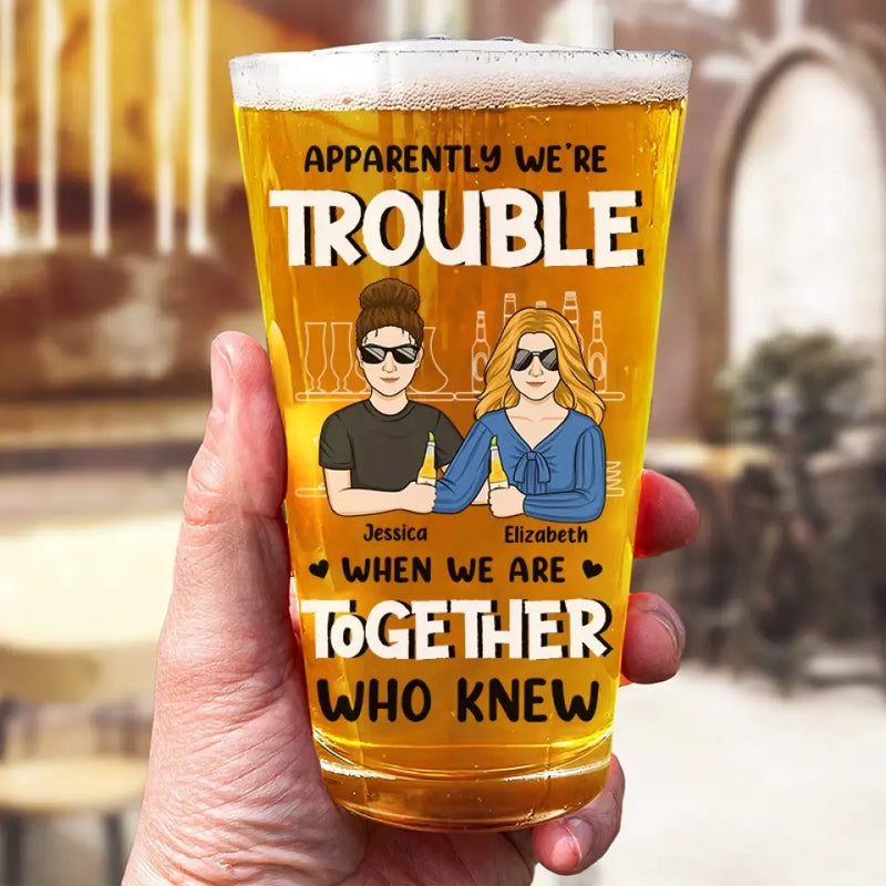 Custom Name Funny Best Friend Gifts - Personalized Beer Glass
