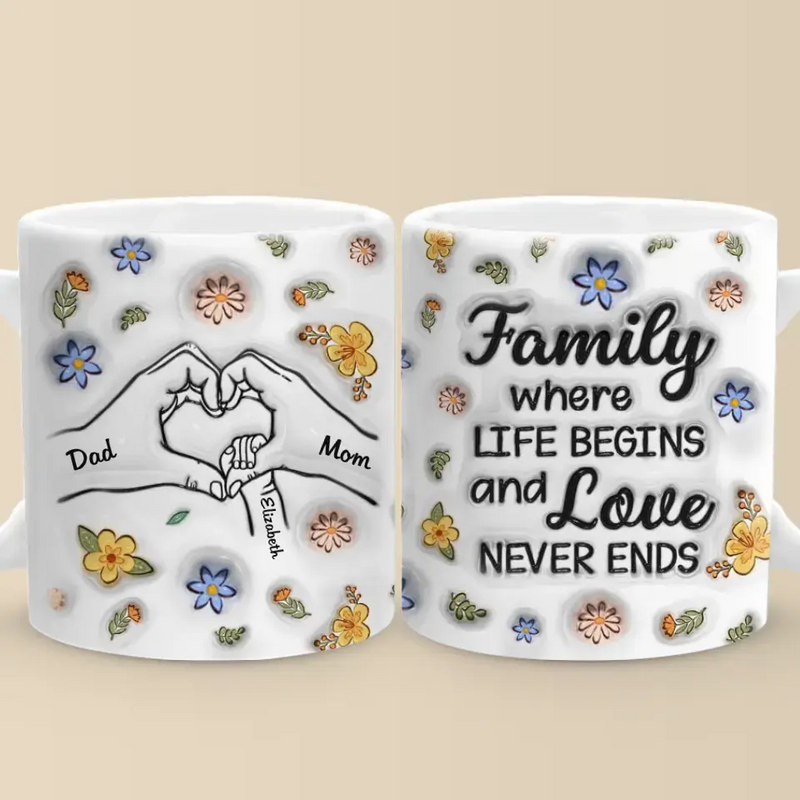 Custom Name Family Gifts for Mom and Dad - Personalized Mugs