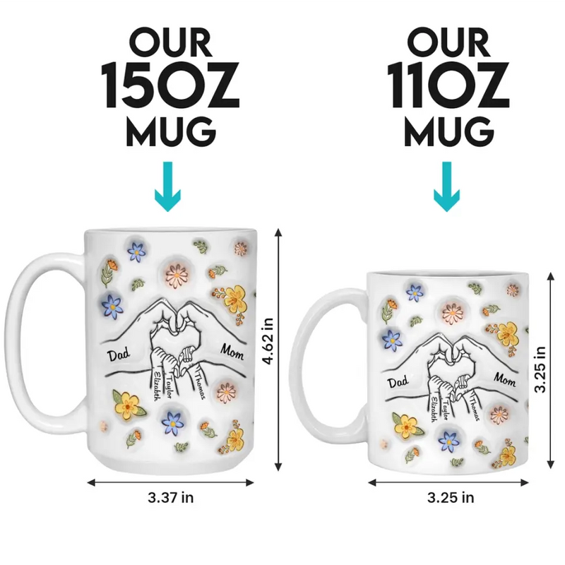 Custom Name Family Gifts for Mom and Dad - Personalized Mugs