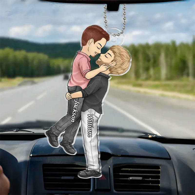 Custom Name Lesbian Couple Gifts - Personalized Car Ornament