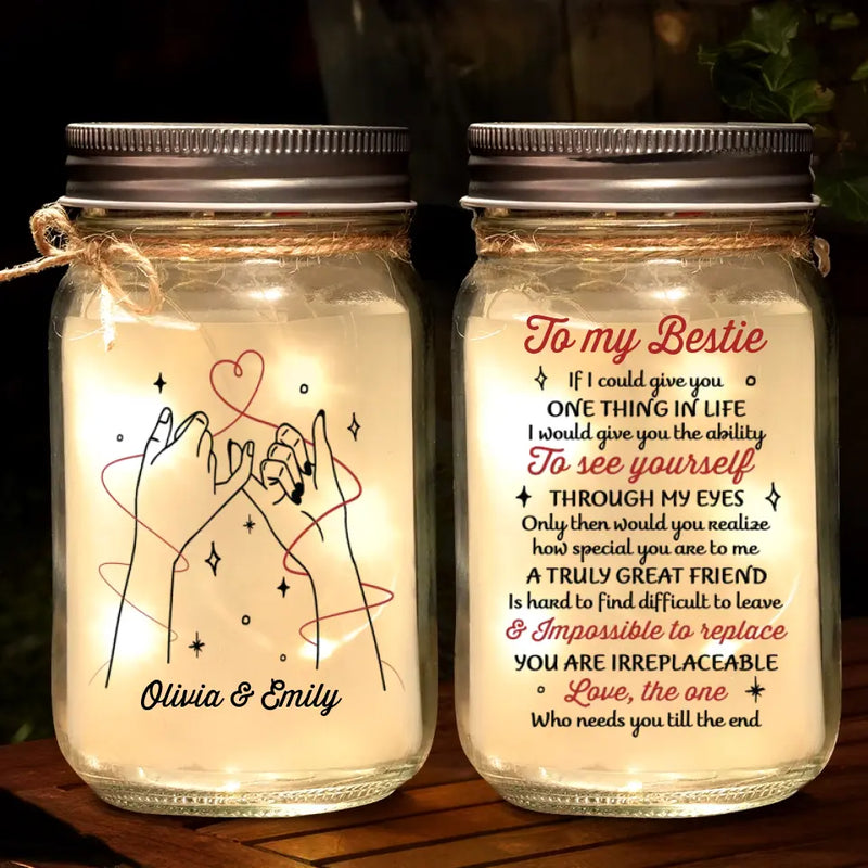Custom Name Best Friend Gifts - Personalized Mason Jar Light