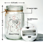 Custom Name Best Friend Gifts - Personalized Mason Jar Light