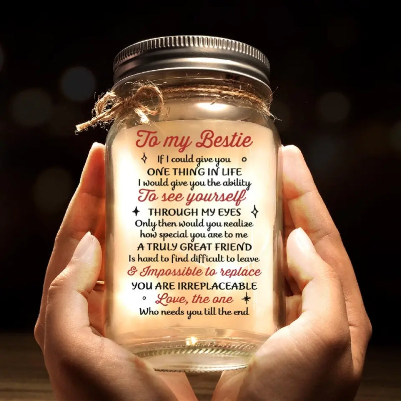 Custom Name Best Friend Gifts - Personalized Mason Jar Light