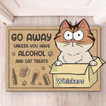 Funny Cat Alcohol Cat Treats Gifts for Cat Lovers - Shaped Doormat