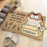 Funny Cat Alcohol Cat Treats Gifts for Cat Lovers - Shaped Doormat
