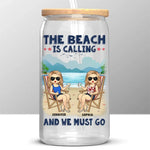 Custom Name Beach Besties Gifts for Women - Personalized Glass Cup